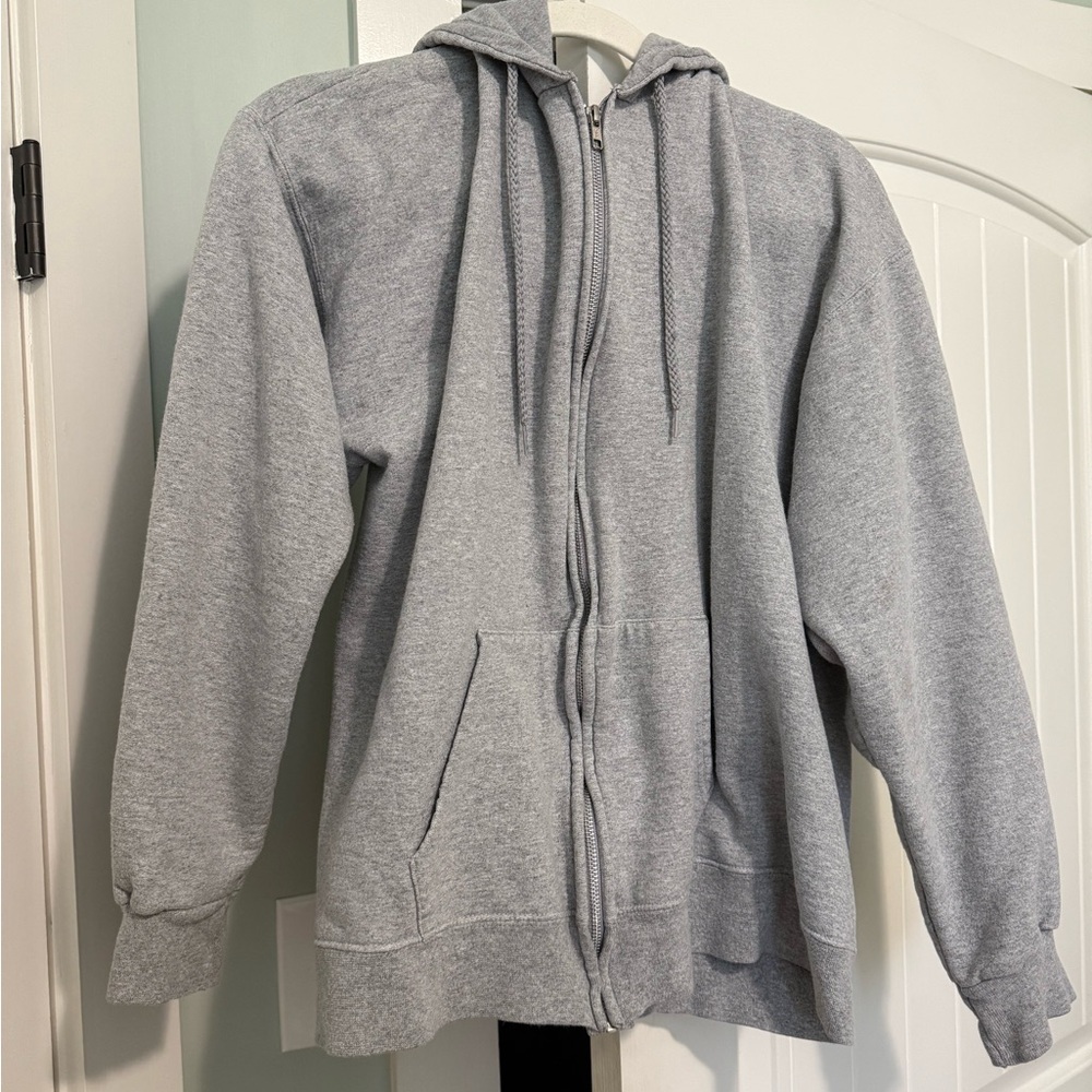 Gray Zip-Up Hoodie
